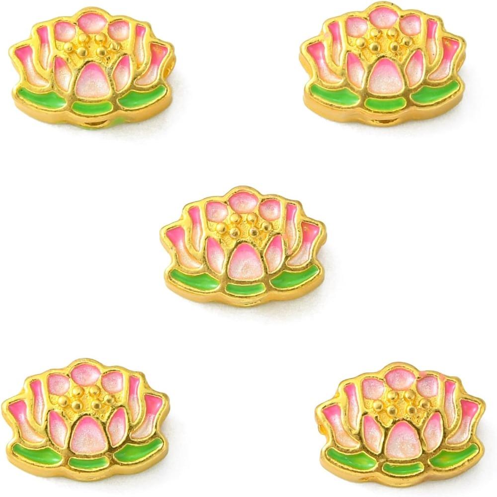 

20 Pcs 8x12mm Enamel Spacer Bead Pink Jewelry Making Charms Spacers Bead Women