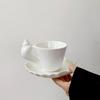 Kreative Rosa Meeresschnecke Keramik Kaffeetasse und Untertasse Restaurant Geschäft Teetasse Geschirr Geprägte Muschel Tasse Frühstück Milch Tasse
