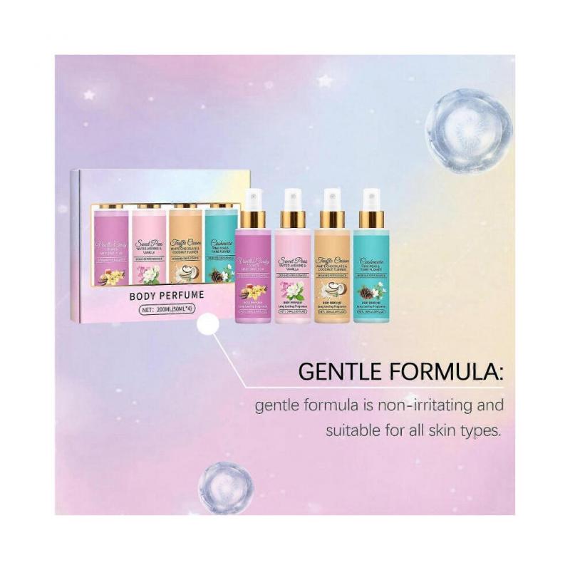Unique Body Mist Set - Perfumes for Women - Body Spray for Women - Vegan Cruelty-Frees - 4 Pcs Body Perfume Fragrances Spray 200ml
