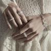 S925 Sterling Silver Hammered Open Ring, Unisex Light Luxury Cool Style, Personalized Trendy Niche Design.