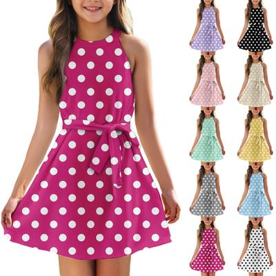 Girl Summer Dress Sleeveless Strappy Dress Solid Color & Print Sleeveless Dress Casual Dress