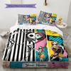 Name Individuelles Jack & Sally Muster Bettwäscheset Bettbezug Kissenbezug Heimdeko Geschenk (1 Bettbezug + 2 Kissenbezüge, ohne Füllung)