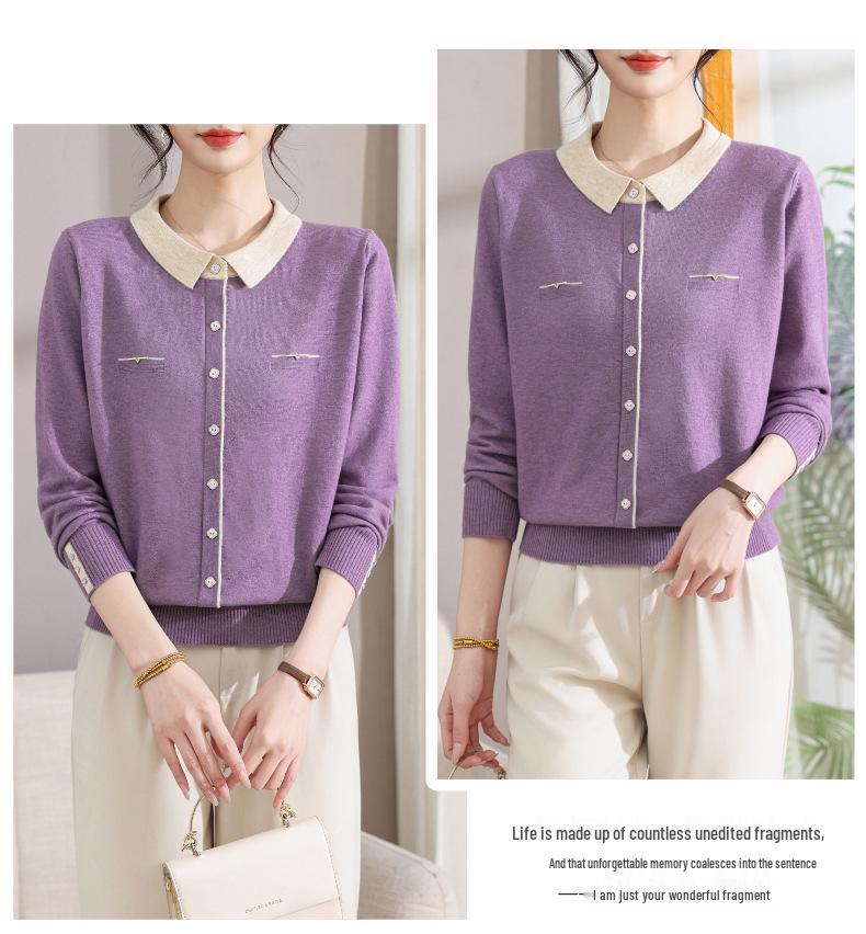 Stylish Knitwear for Middle-Aged & Elderly Women: Spring & Autumn Fashionable Loose Tops