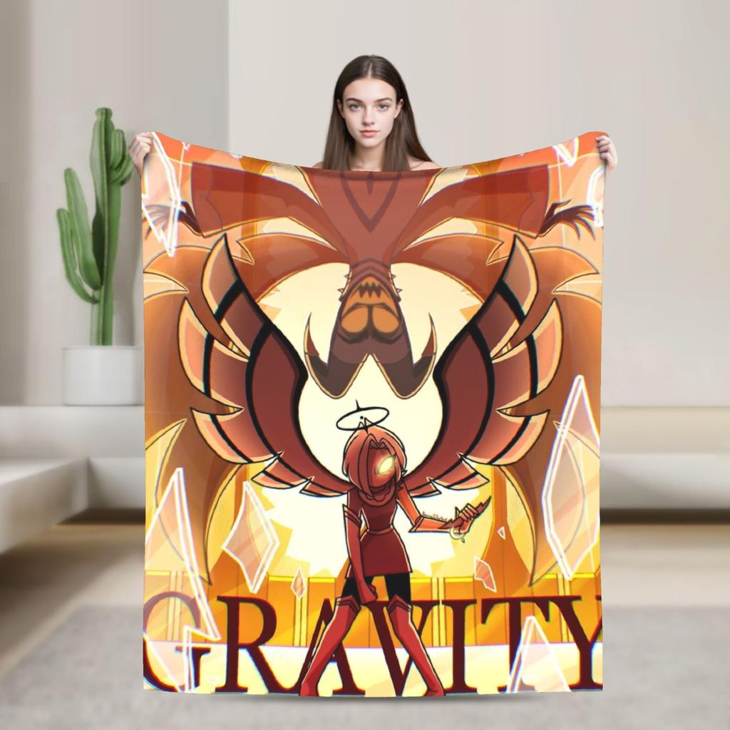 Hazbins Hotels Cartoon Blanket Fleece Textile Decor Breathable Ultra-Soft Throw Blanket for Home Travel Bedspreads