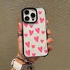 Summer new iphone14 simple powder love mobile phone case Apple 16 transparent mobile phone case 17promax girls