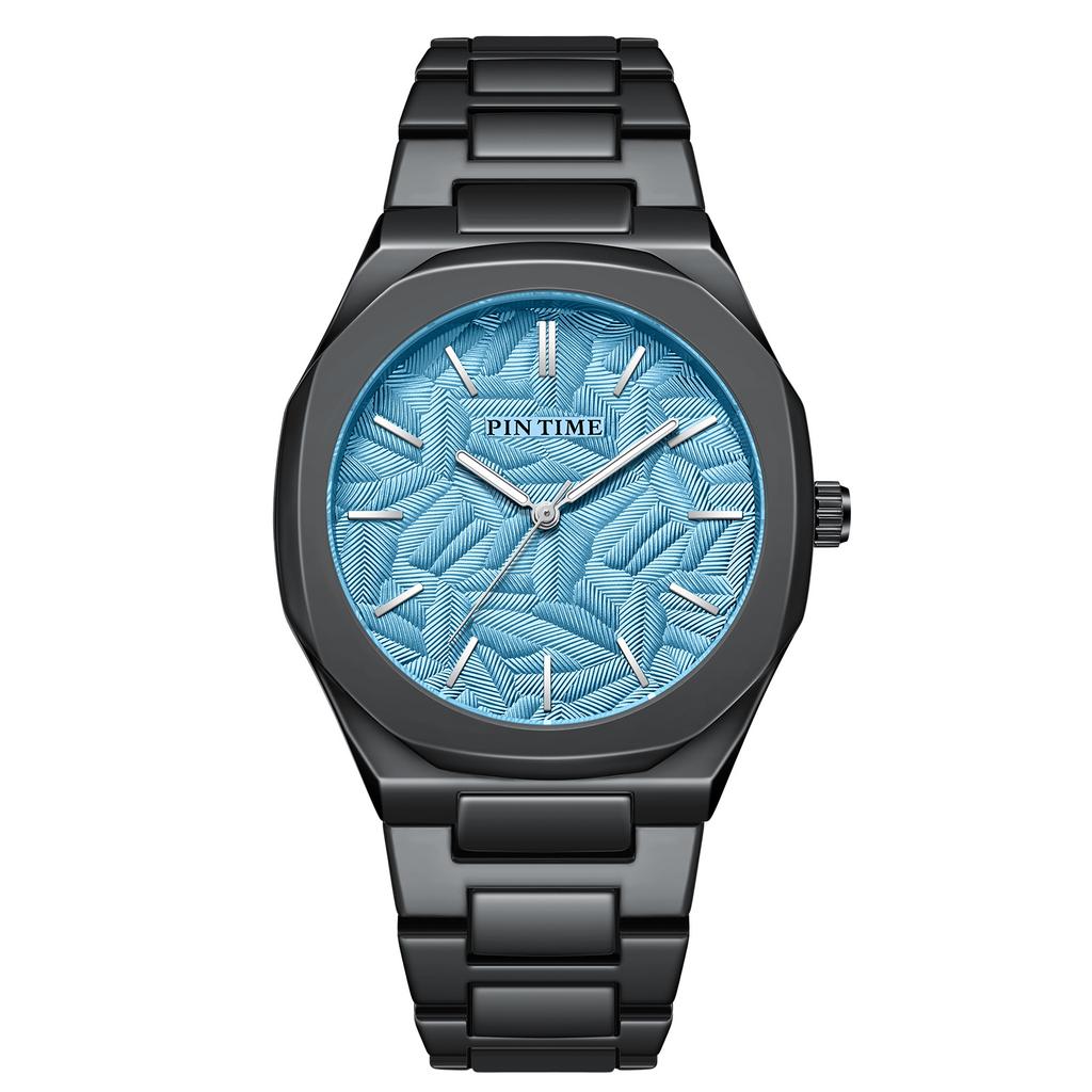 Trendy Fashionable and Versatile Stainless Steel Night Light Waterproof Men's Quartz Watch