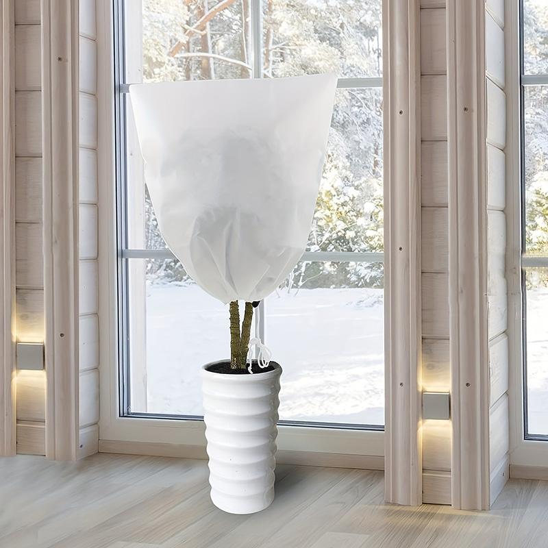 Plant Cover Winter Tree Antifreeze Frost Cover Garden Yard Plant Cold Proof Non-woven Fabric Drawstring Zipper Bag Multiple-Size