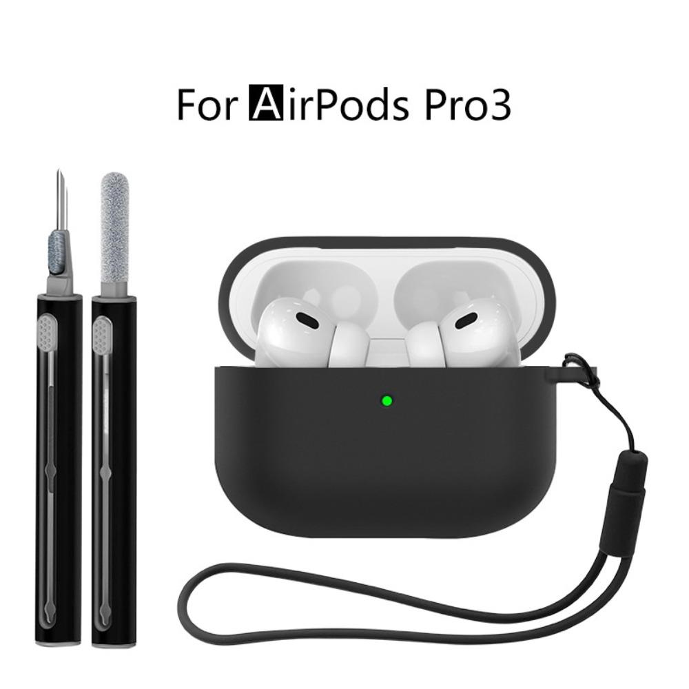Dustproof Earbuds Cleaning Kit with lanyard Charging Box Shell Protective Case for Airpods Pro 3