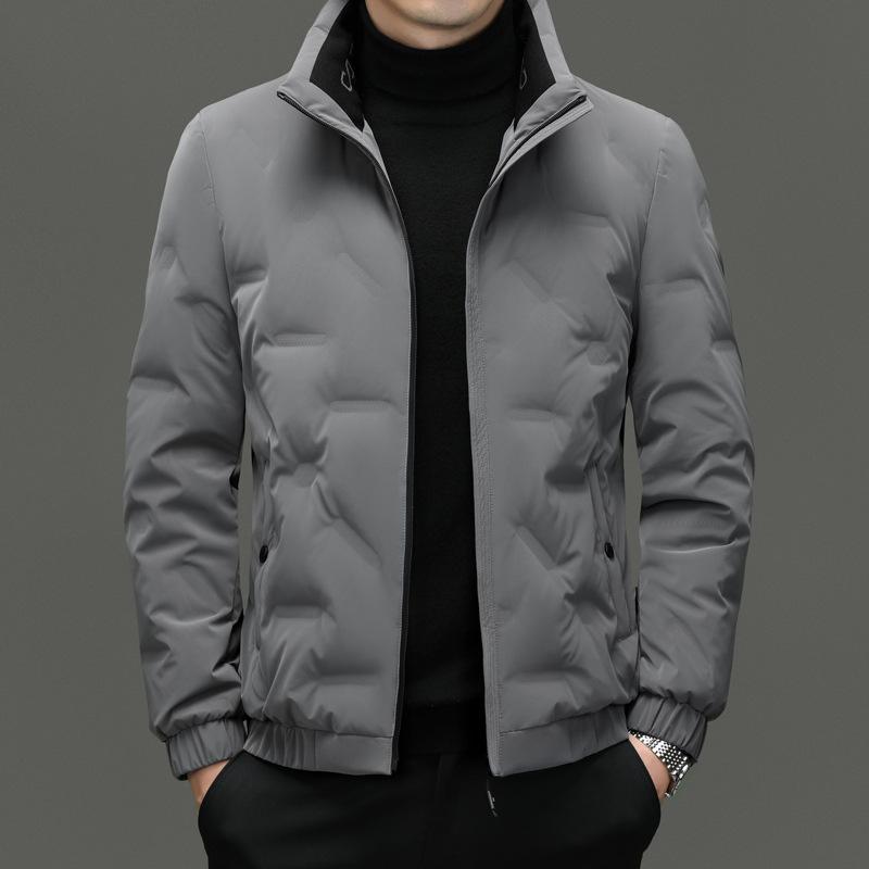 Thin White Duck Down Down Jacket for Young and Middle-aged Men Casual Short Style Winter New Fashion Men's Stand Collar Warm Jacket
