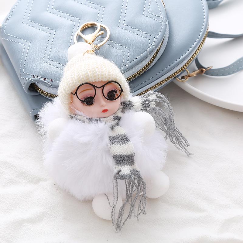 Internet Celebrity Scarf Doll Keychain Plush Pendant: Unisex Bag Charm & Birthday Gift