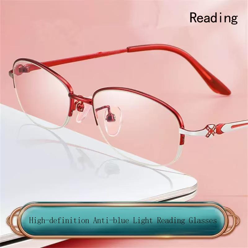 New Half Frame Anti Blue Light Women Presbyopia Glasses With Hanging Silk Fashion Reading Glasses 2237