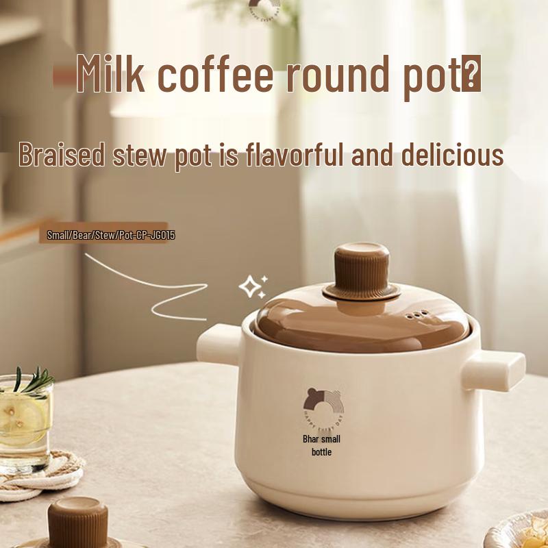 Bear High-Temperature Resistant 3.5L Clay Pot Casserole