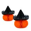 Set of 10 Orange Tissue Pumpkin Decorations Stylish Hanging Honeycomb Sphere for Halloween Festivities