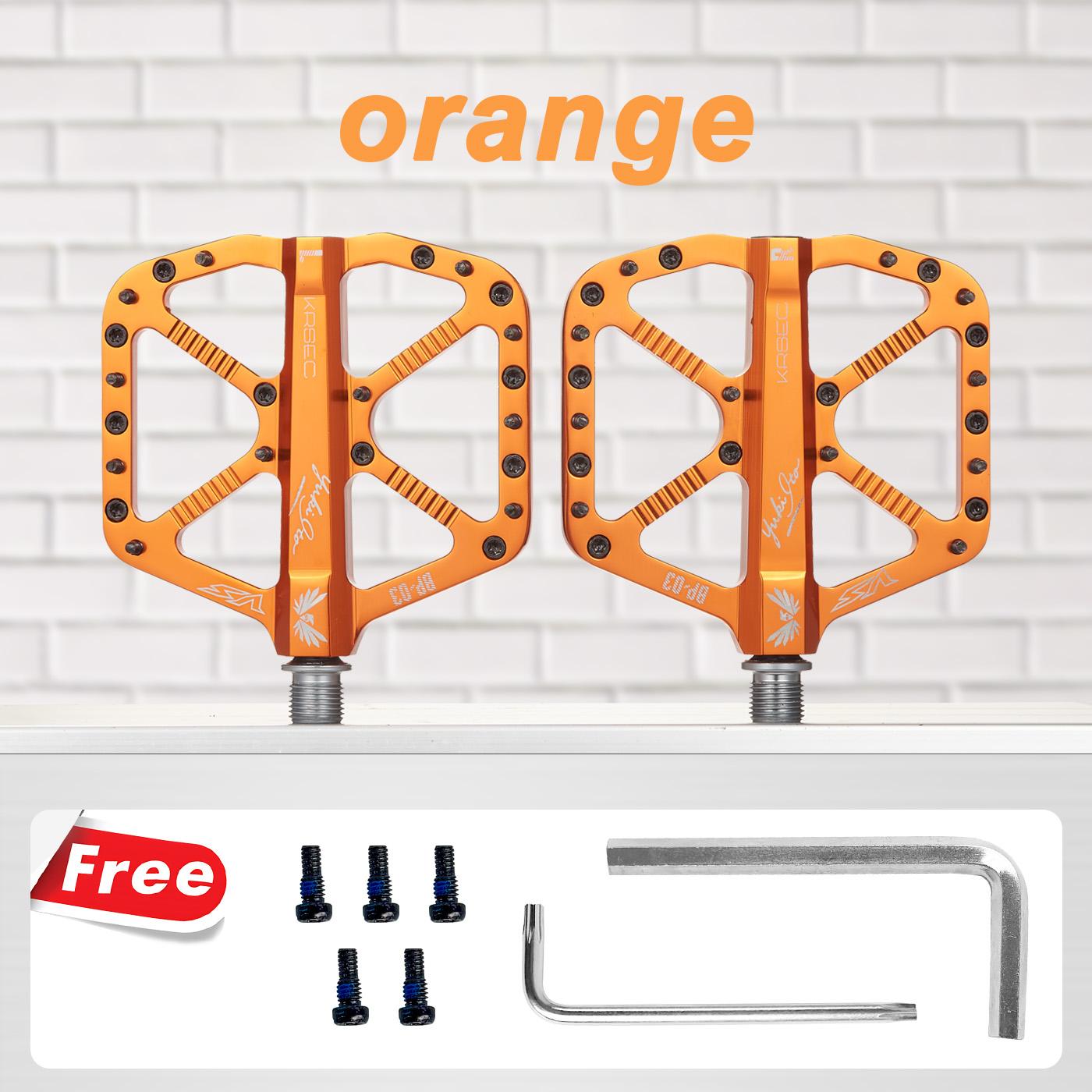 Lightweight Titanium Axle Pedals Personalized Aluminum Alloy with Three Bearing Bearings for Mountain Bike & Road Bike Steel Shaft оранжевый