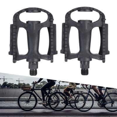Mountain Bikes Pedals Plastic Pedals 9/16 Inch Flat Pedals Antislip Waterproof Dustproof Bicycles Pedals with Reflector