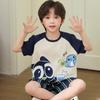 Boys Cotton Short Sleeve Pajama Set Lightweight Sleepwear Kids Teens Home Outfit