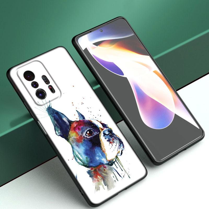 

Чехол для телефона с изображением французского бульдога и мопса для Xiaomi Mi A2 8 9 SE Note 10 10T 11 12 Lite 9T 11T 12S 12T Pro A3 6X 12X TPU черный чехол Xiaomi 12T Pro 5G