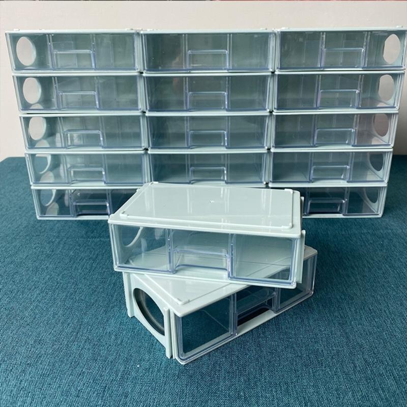 10Pcs Bead Organizer Drawer Cabinet Large Capacity Jewelry Sorting Box with Adjustable Dividers Plastic Beads Container