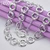 925 Sterling Silver Square Chain 20 Inch Women's Necklace Wedding Fashion Jewelry