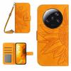 HT04 For Xiaomi 14 Ultra Case Sunflower Flip Leather Phone Cover with Shoulder Strap