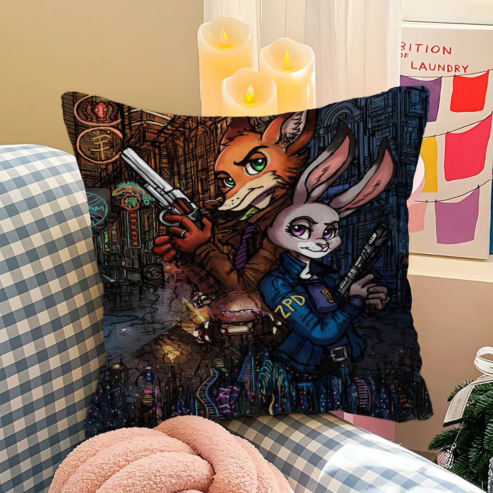 

Cartoon Z-Zootopias Personalized Pillow Dust Cover Bedroom Kids Party Decoration Pillowcase Birthday Children Gift 12x12Inch