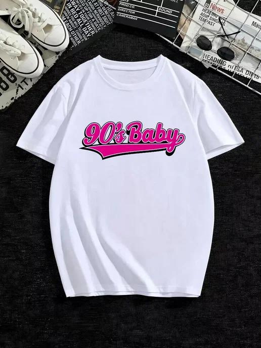 Oversized T-shirt with an 80s– 90s print L