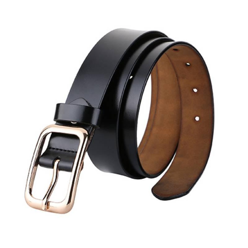 Twolayer Cowhide Womens Casual Belt With Square Buckle For Daily Fashion And Jeans