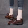 Women's Handmade Genuine Leather Lace-Up Soft Sole Casual Shoes - Retro Autumn Style