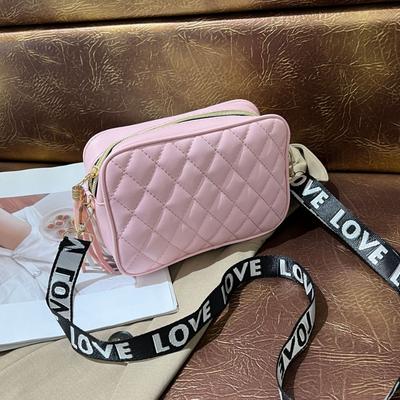 Women's Bag Autumn and Winter New Diamond Shoulder Bag Oblique Span Bag Fashionable Simple Letter Broadband Mobile Phone