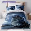 Truck Pattern Bedding Quilt Set Quilt Cover Pillowcase Home Decoration Gift (1 * Duvet Cover + 2 * Pillowcase, Without Core)