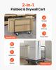 Gipsskiva Vagn Dolly, 816 kg Lastkapacitet, 2-i-1 Stålpanel Lastbilsvagn med 12,5 mm Svängbara Hjul, 91,4 x 61 cm Plattformsvagn med 3 Sidohandtag