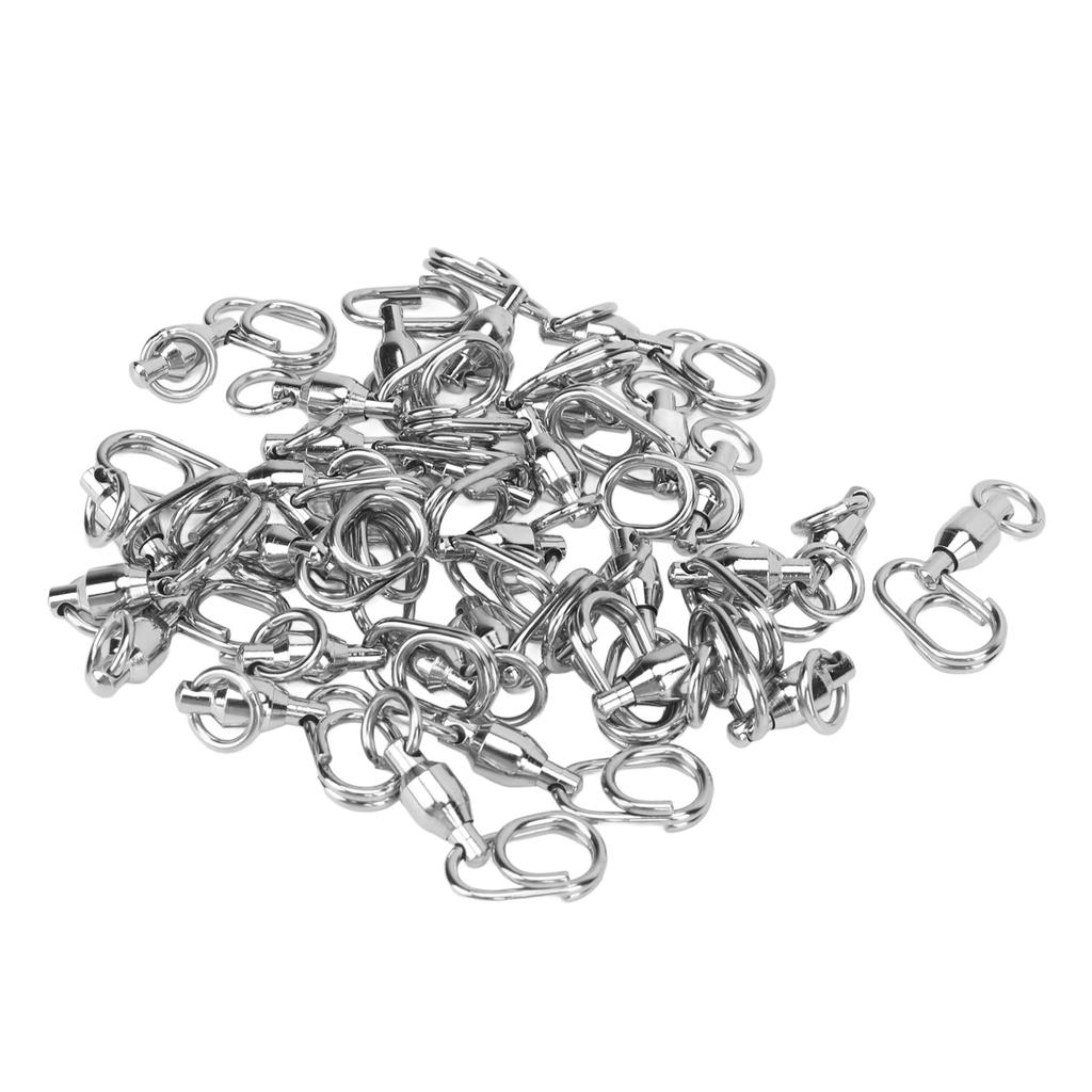 30pcs High Strength Fishing Snap Swivels Ball Bearing Swivels Stainless Fishing Swivels with Oval Split Ring For