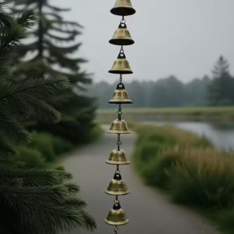 Handcrafted Metal And Glass Wind Chime Weatherproofed Outdoor Hanging Ornaments for Patios Balconies
