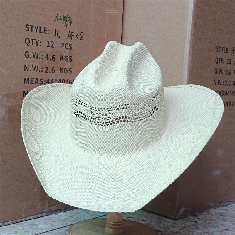 2026 Summer Cowboy Hat Sun Shade Hat Black Summer Thickened Sun Shade Hat Cowboy Straw Hat Men's and Women's Beach