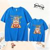 2026 Year of the Horse Red Cotton Family Outfit: Parent-Child Short-Sleeve T-Shirts for Three or Four