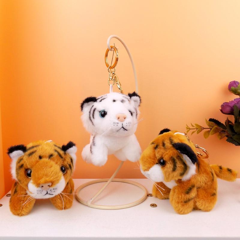 Entzückender Plüschtiger Schlüsselanhänger Spielzeug Perfekt Für Kinder Gemütliches Weißer Tiger Geschenk Mit Silbernem Clip