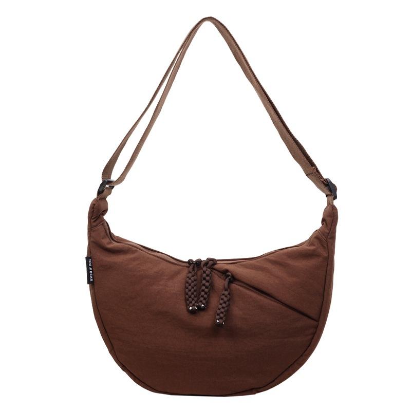 

New Fashi Crossbody Bags Women Nyl Texture Simple and Versatile Shoulder Bags Large Capacity Commuter Casual Storage Bags коричневый