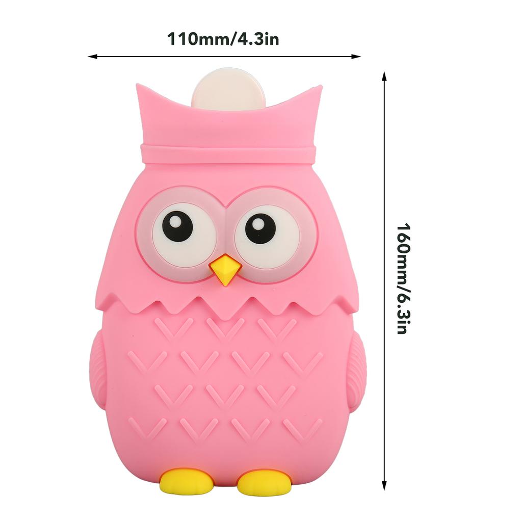 Hot Water Bottle Microwave Hting Silicone Cartoon Injection Hand Warmer Portable Cute Owl Shape 400ml