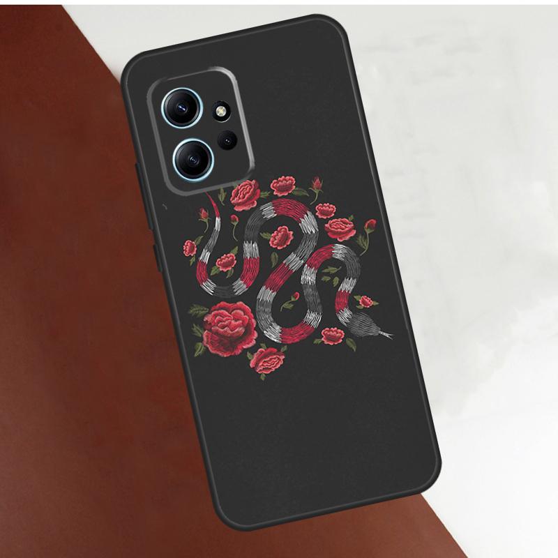 Snake Flower Case For Xiaomi Redmi Note 14 10 11 12 13 15 Pro Plus Cover For Redmi 15 14C 10C 12C 13C 15C