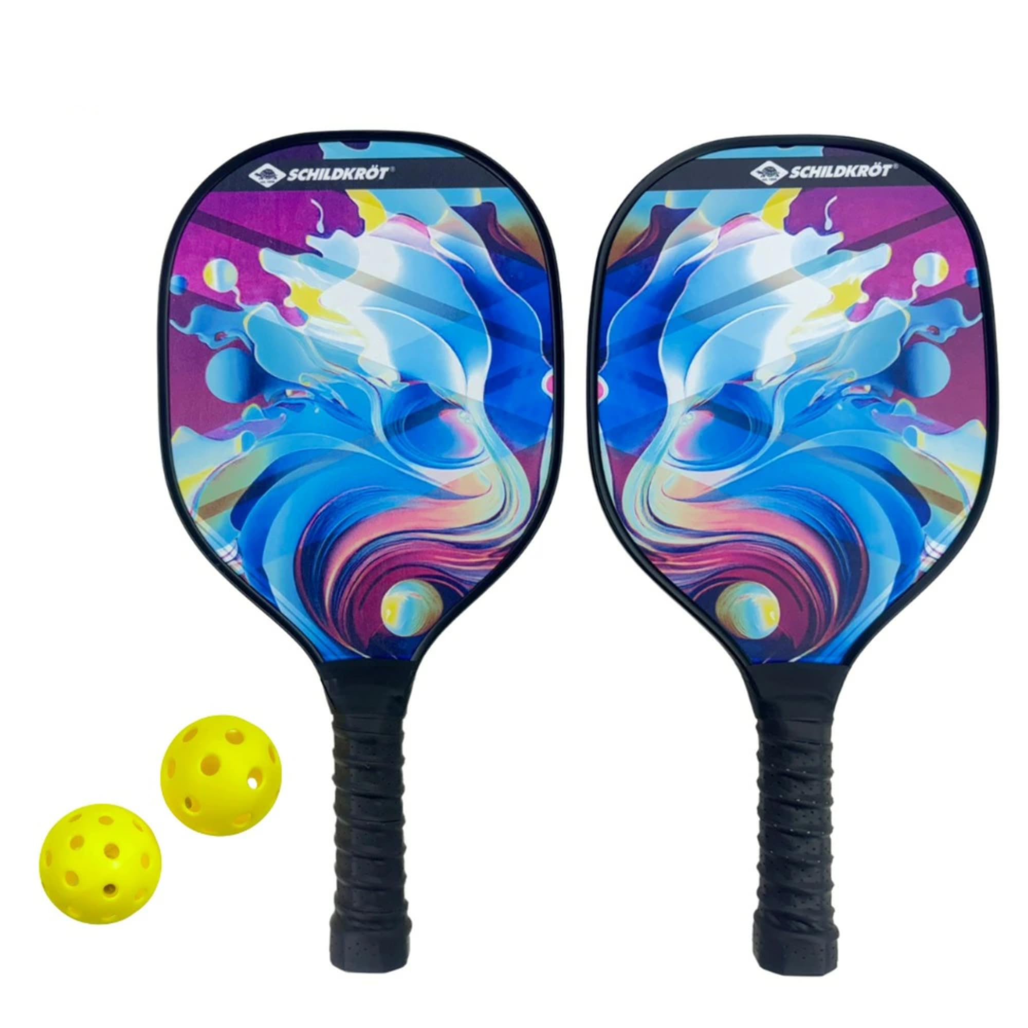 

SCHILDKROT Siltcrate Набор для пиклбола из 2 мячей для игры в помещении и на улице, включая хранение 164SCHSMUPICKL (Цвет волны) Использовать, Накрыть,