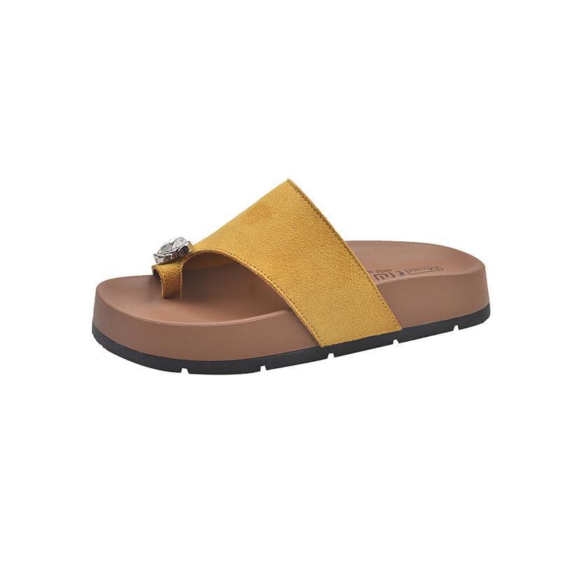 

Going out half-drag sandals for women to wear in the spring and summer of 2025, the new fashion one-pedal cover, soft-soled cool slippers tide 40 жёлтый