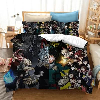 Anime My Hero Academia Shoto Todoroki 3D Bettbezug Bettwäsche-Set Bettdecke Leinen Kissenbezüge Heimdekoration Einzel Doppel King Queen