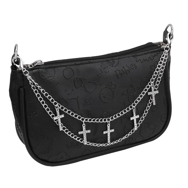 1 Piece Diy Handles Butterfly Cross Pearl Pendant Shoulder Bag Chain Replacement Bag Accessories Multi-Layer Metal Bag Chain