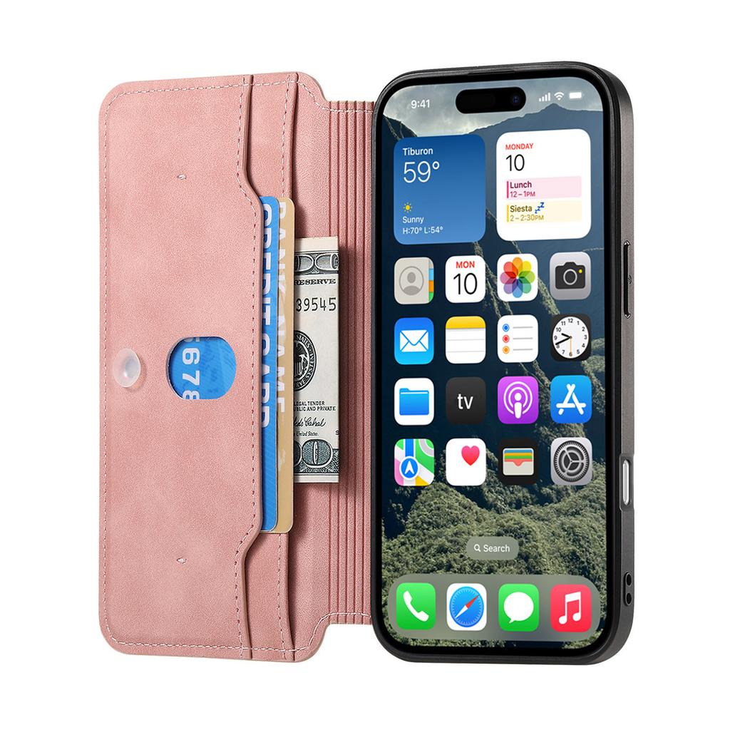 CASENEO For iPhone 16 Pro Case Cross Texture Leather Detachable Magnetic Phone Cover