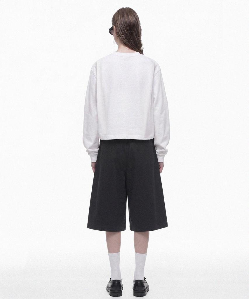 PRINOAR Single Pleated Bermuda Shorts - Black