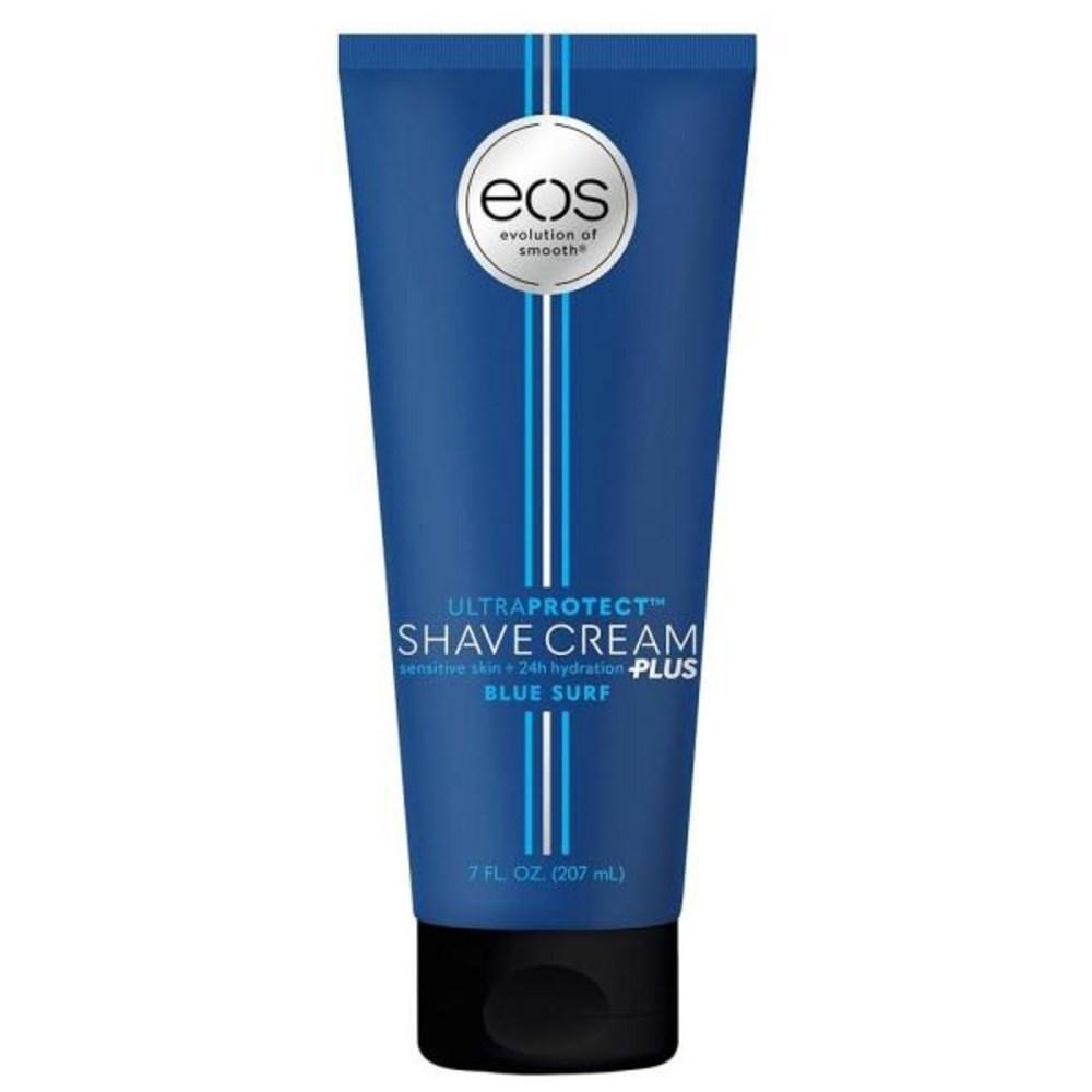 Eos UltraProtect™ Men's Shave Cream Fresh Woods 24-Hour Hydrating Non-Foaming Formula 7Floz, Blue Surf 207ml X 1
