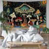 Starry Sky Eyes Mushroom Tapestry Wall Hanging Mysterious Witchcraft Art Hippie Tapitz Living Room Bedroom Home Decor