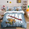 Ocean Boys Surfing Dog Bedding Duvet Cover Set Duvet Cover Pillowcases  (1*Duvet Cover 2*Pillowcases, without duvet insert)