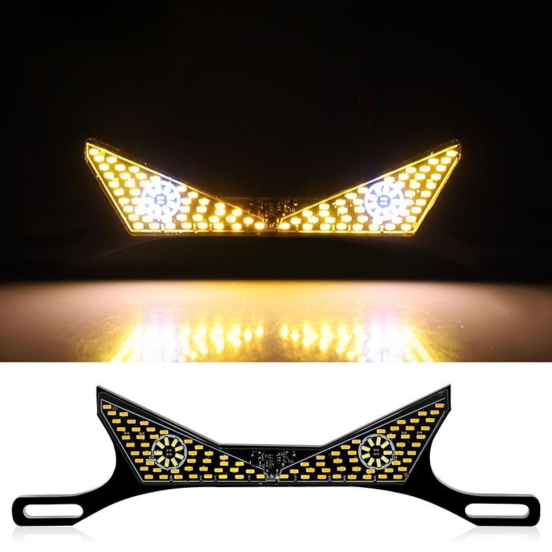 1 Set Luci Decorative LED per Targa di Motocicletta Occhio di Serpente Fanale Posteriore Lampeggiante Stroboscopico Moto Elettrica Modificata