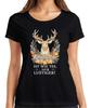Mulled Wine Is Like Tea Just Much Funnier Christmas Retro Deer Ladies T-Shirt